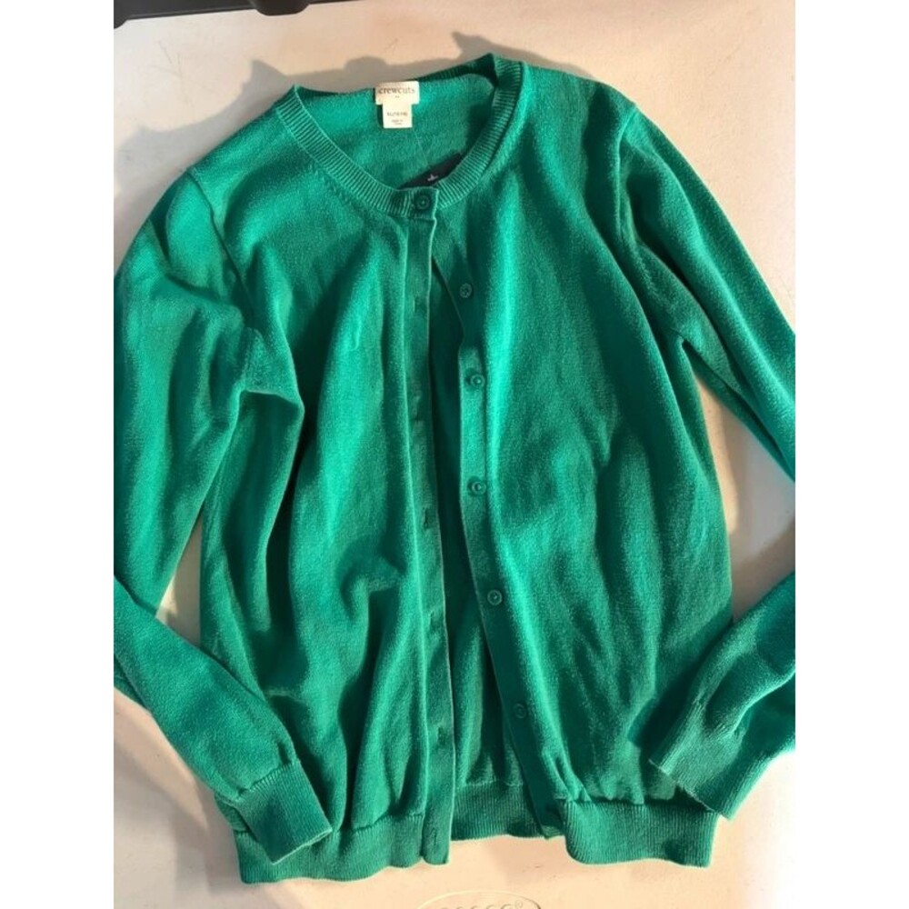 Crew cuts 12/14 kids green cardigan